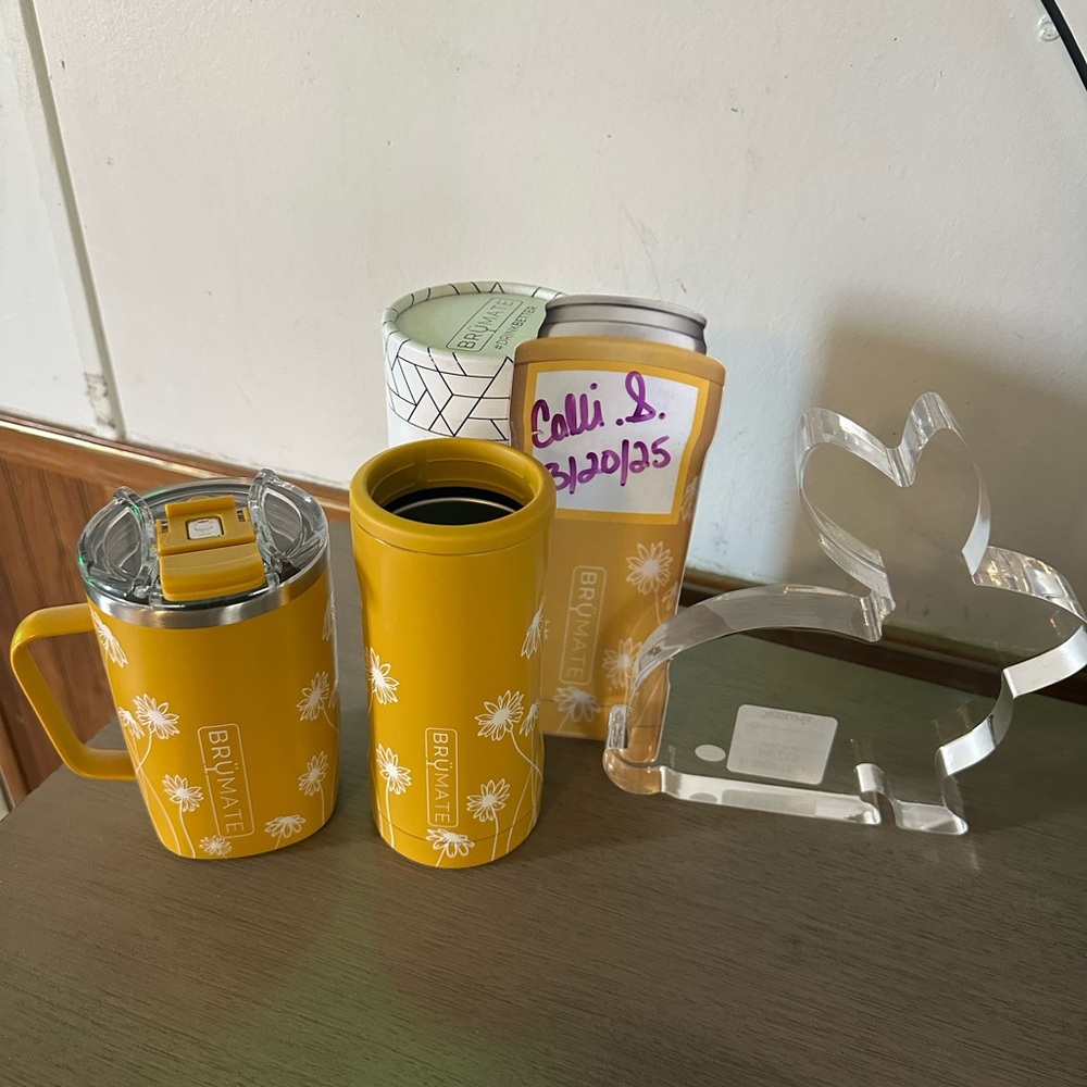 Brumate Yellow Floral Mug and Tumbler Set